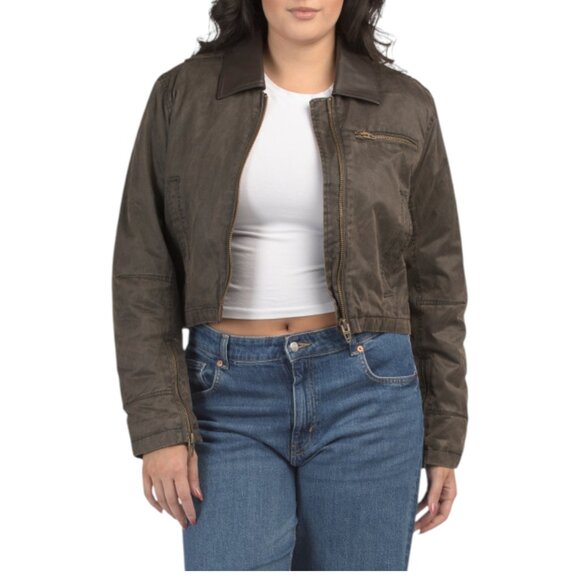 BLANK NYC Brown Bomber Style Barn Jacket - Picture 1 of 2